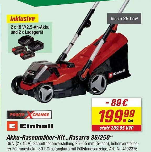 Akku-Rasenmäher-Kit „Rasarro 36/250“