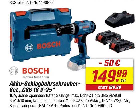 Akku-Schlagbohrschrauber-Set „GSB 18 V-25“