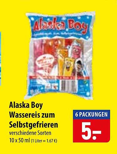 Alaska Boy Wassereis zum Selbstgefrieren