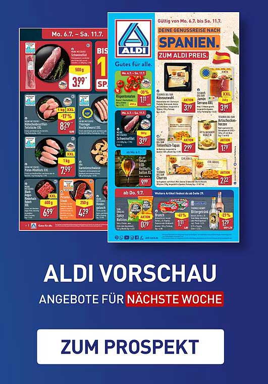 ALDI VORSCHAU ANGEBOTE FÜR NÄCHSTE WOCHE