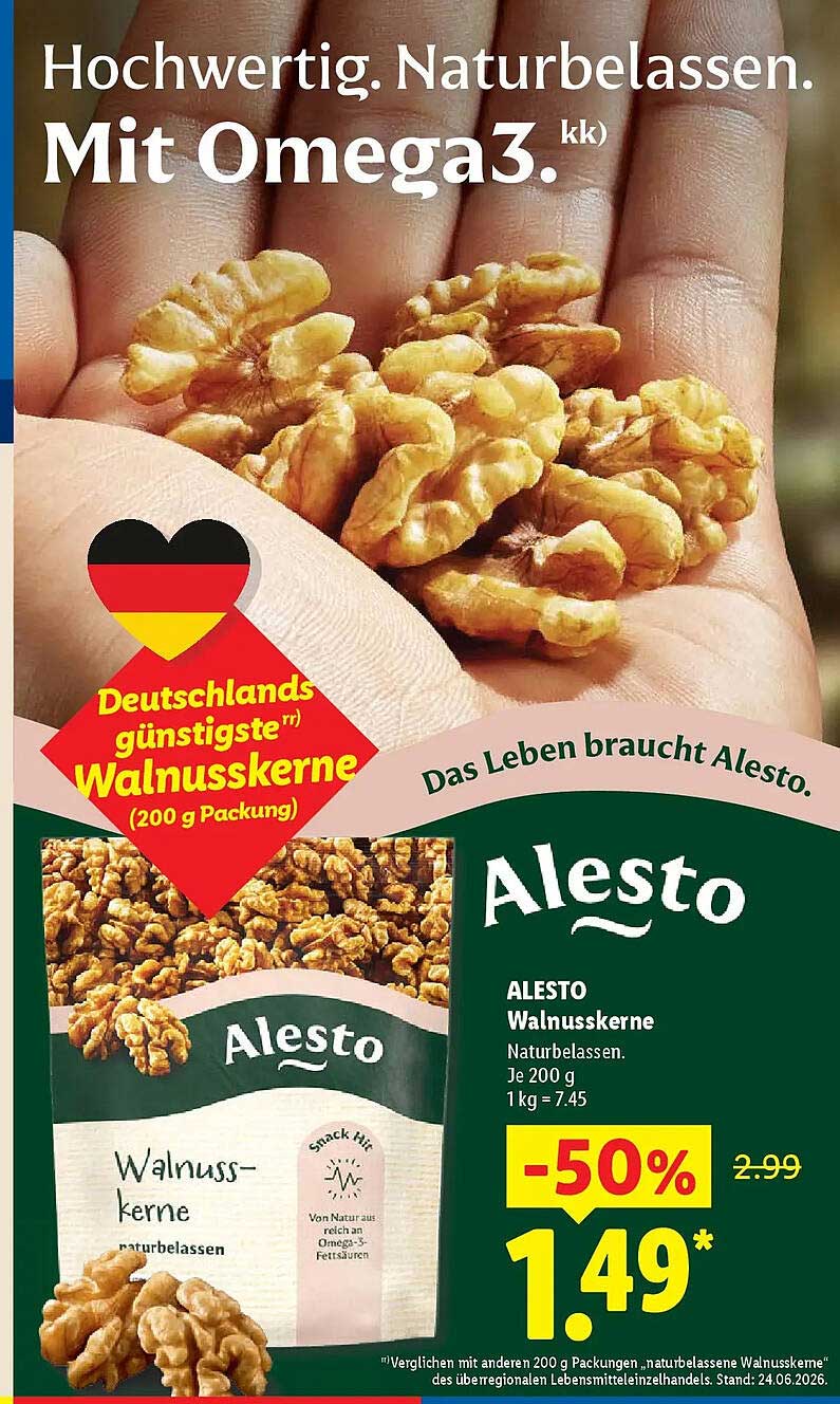 ALESTO Walnusskerne Naturbelassen. Je 200 g
