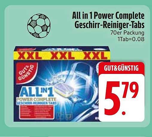 All in 1 Power Complete Geschirr-Reiniger-Tabs