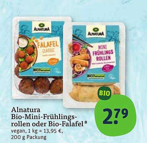 Alnatura Bio-Mini-Frühlingsrollen oder Bio-Falafel