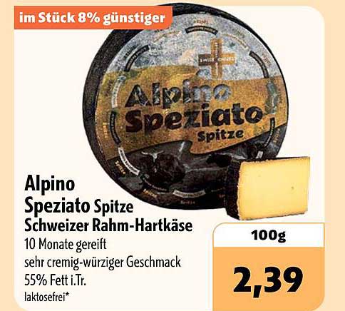 Alpino Speziato Spitze Schweizer Rahm-Hartkäse