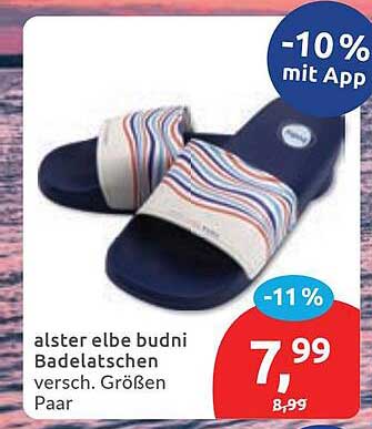 alster elbe budni Badelatschen versch. Größen Paar
