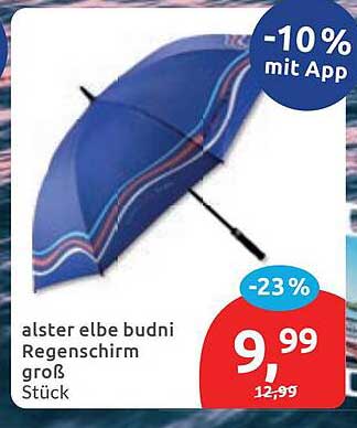 alster elbe budni Regenschirm groß Stück