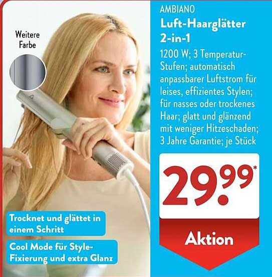 AMBIANO Luft-Haarglätter 2-in-1