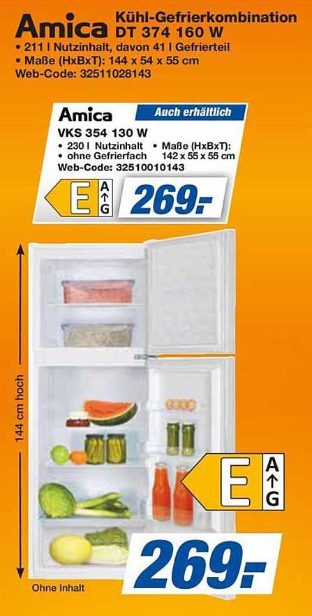 Amica Kühl-Gefrierkombination DT 374 160 W