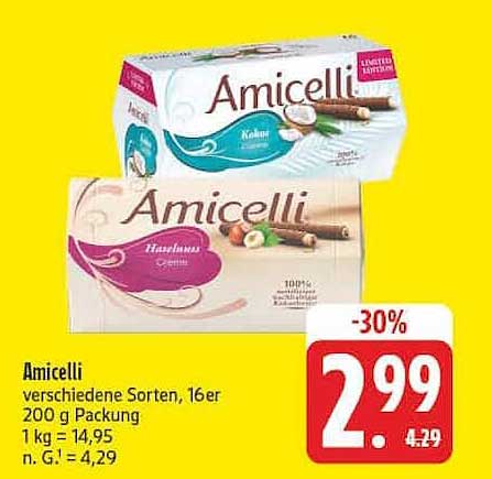 Amicelli verschiedene Sorten, 16er 200 g Packung