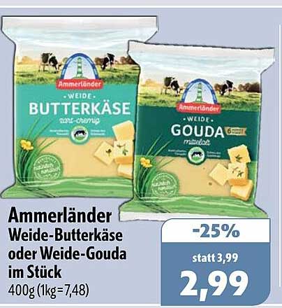 Ammerländer Weide-Butterkäse oder Weide-Gouda im Stück