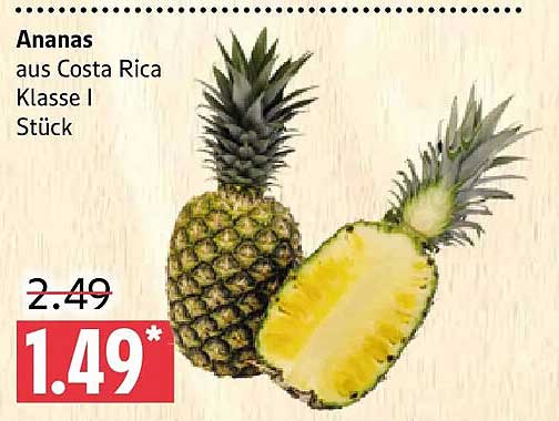 Ananas aus Costa Rica Klasse I Stück
