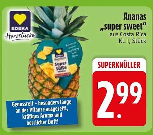 Ananas „super sweet“ aus Costa Rica Kl. I, Stück