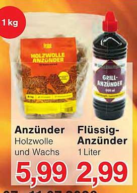 Anzünder Holzwolle und Wachs Flüssig-Anzünder 1 Liter