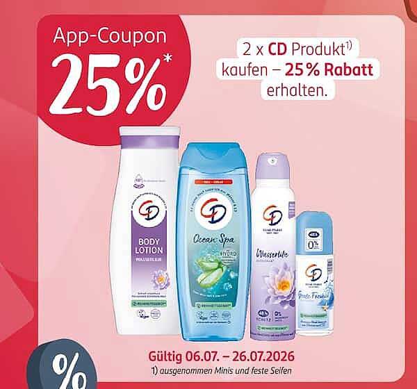 App-Coupon 25%* 2 x CD Produkt*1 kaufen – 25% Rabatt erhalten.