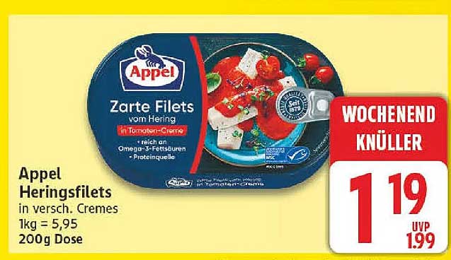 Appel Heringsfilets in versch. Cremes 200g Dose