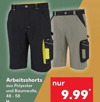 Arbeitsshorts aus Polyester und Baumwolle, 48 - 58