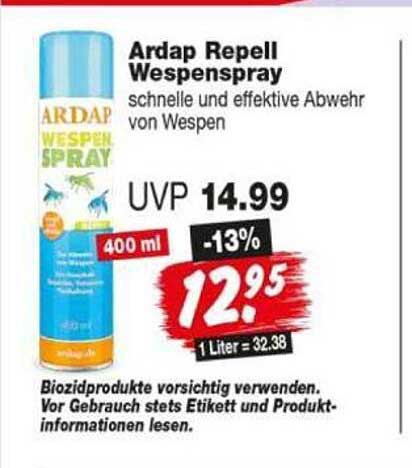 Ardap Repell Wespenspray schnelle und effektive Abwehr von Wespen