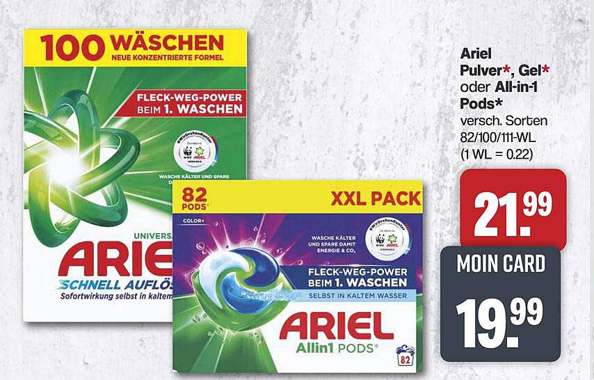 Ariel Pulver*, Gel* oder All-in-1 Pods*