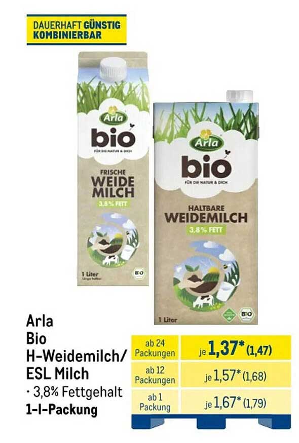 Arla Bio H-Weidemilch/ ESL Milch