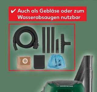 Auch als Gebläse oder zum Wassersaugen nutzbar