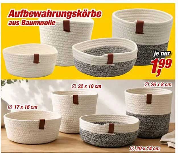 Aufbewahrungskörbe aus Baumwolle