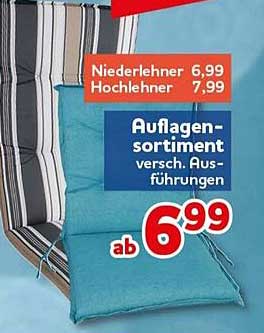 Auflagen-sortiment versch. Ausführungen