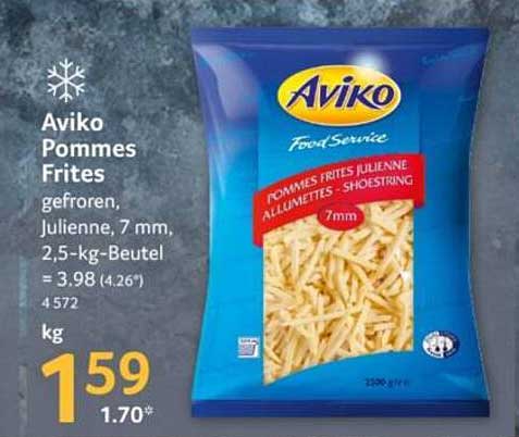 Aviko Pommes Frites gefroren, Julienne, 7 mm, 2,5-kg-Beutel