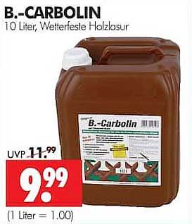B.-CARBOLIN 10 Liter, Wetterfeste Holzlasur