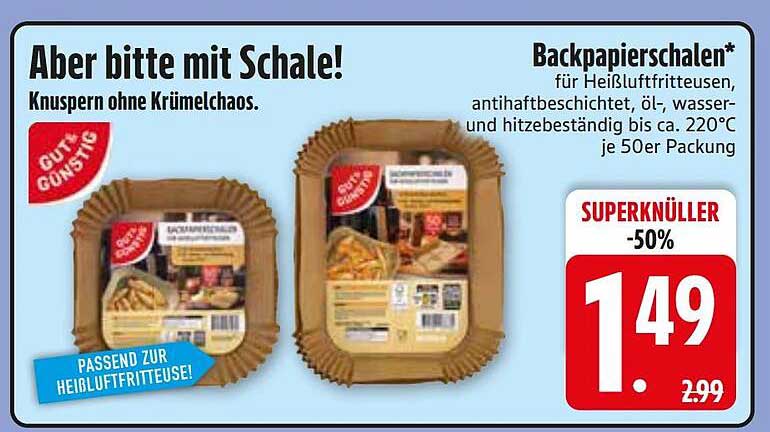 Backpapierschalen*