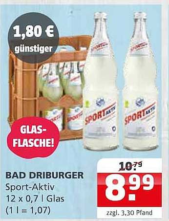 BAD DRIBURGER Sport-Aktiv 12 x 0,7 l Glas (1 l = 1,07)