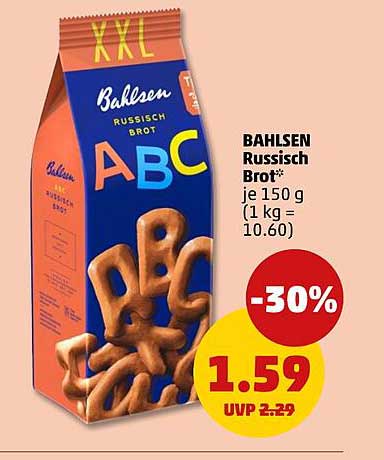 BAHLSEN Russisch Brot* je 150 g (1 kg = 10.60)