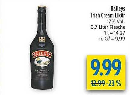 Baileys Irish Cream Likör 17% Vol. 0,7 Liter Flasche