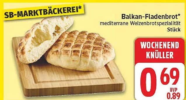 Balkan-Fladenbrot* mediterrane Weizenbrotspezialität Stück