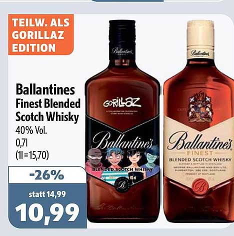 Ballantines Finest Blended Scotch Whisky 40% Vol. 0,7l (1l=15,70)