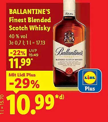 BALLANTINE’S Finest Blended Scotch Whisky