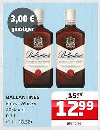 BALLANTINES Finest Whisky 40% Vol. 0,7 l (1 l = 18,56)