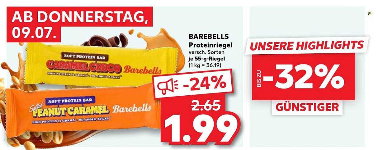 BAREBELLS Proteinriegel versch. Sorten je 55-g-Riegel