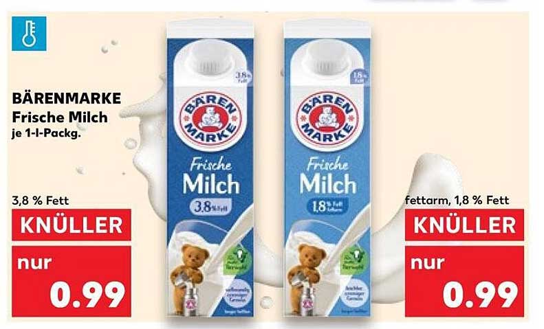 BÄRENMARKE Frische Milch je 1-l-Packg.