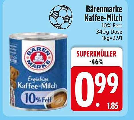 Bärenmarke Kaffee-Milch 10% Fett 340g Dose