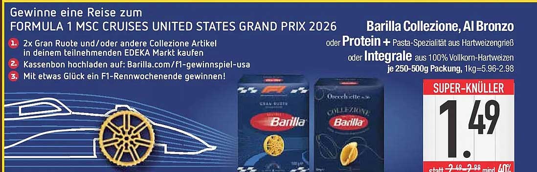 Barilla Collezione, Al Bronzo oder Protein + Pasta-Spezialität aus Hartweizengrieß oder Integrale aus 100% Vollkorn-Hartweizen