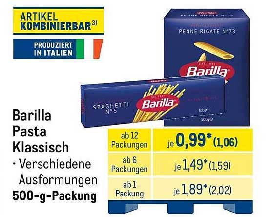 Barilla Pasta Klassisch · Verschiedene Ausformungen 500-g-Packung