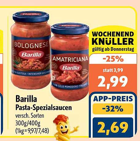 Barilla Pasta-Spezialsoßen versch. Sorten 300g/400g