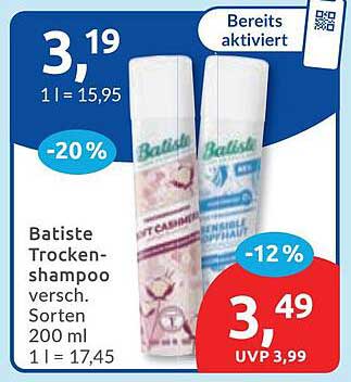 Batiste Trockenshampoo versch. Sorten 200 ml