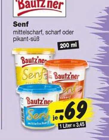 Bautzner Senf mittelscharf, scharf oder pikant-süß