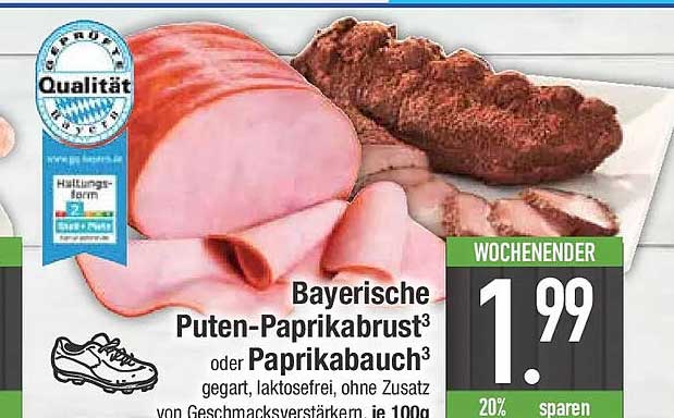 Bayerische Puten-Paprikabrust oder Paprikabauch