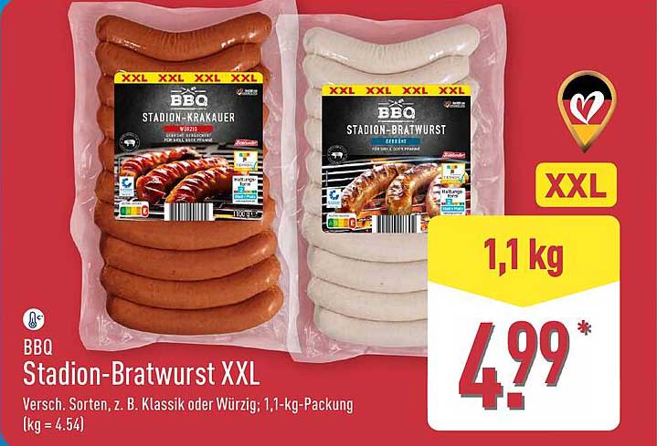BBQ Stadion-Bratwurst XXL
