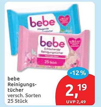 bebe Reinigungstücher versch. Sorten 25 Stück