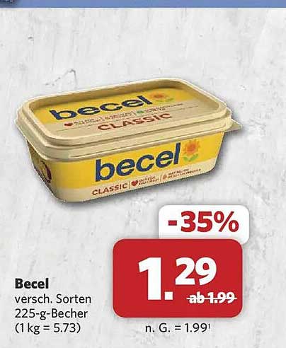 Becel versch. Sorten 225-g-Becher (1 kg = 5.73)