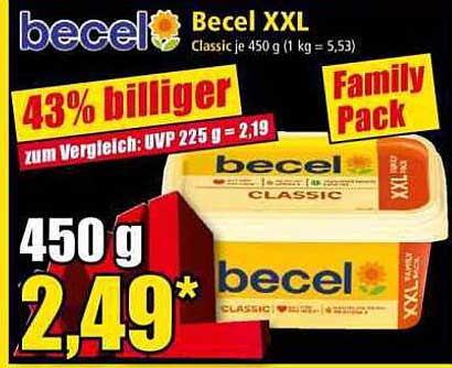 becel XXL Classic je 450 g (1 kg = 5,53)