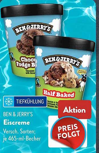BEN & JERRY'S Eiscreme Versch. Sorten; je 465-ml-Becher